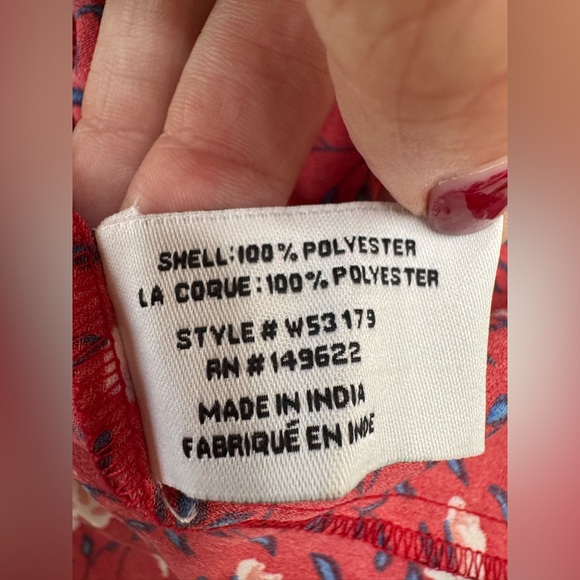 Walter Baker Clara Top Red Apple Blossom Printed Peplum Floral Blouse Small $158 - Picture 9 of 13